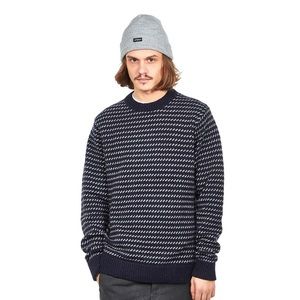 Patagonia Men’s Recycled Wool Knit Printed Sweater Navy Gray XS